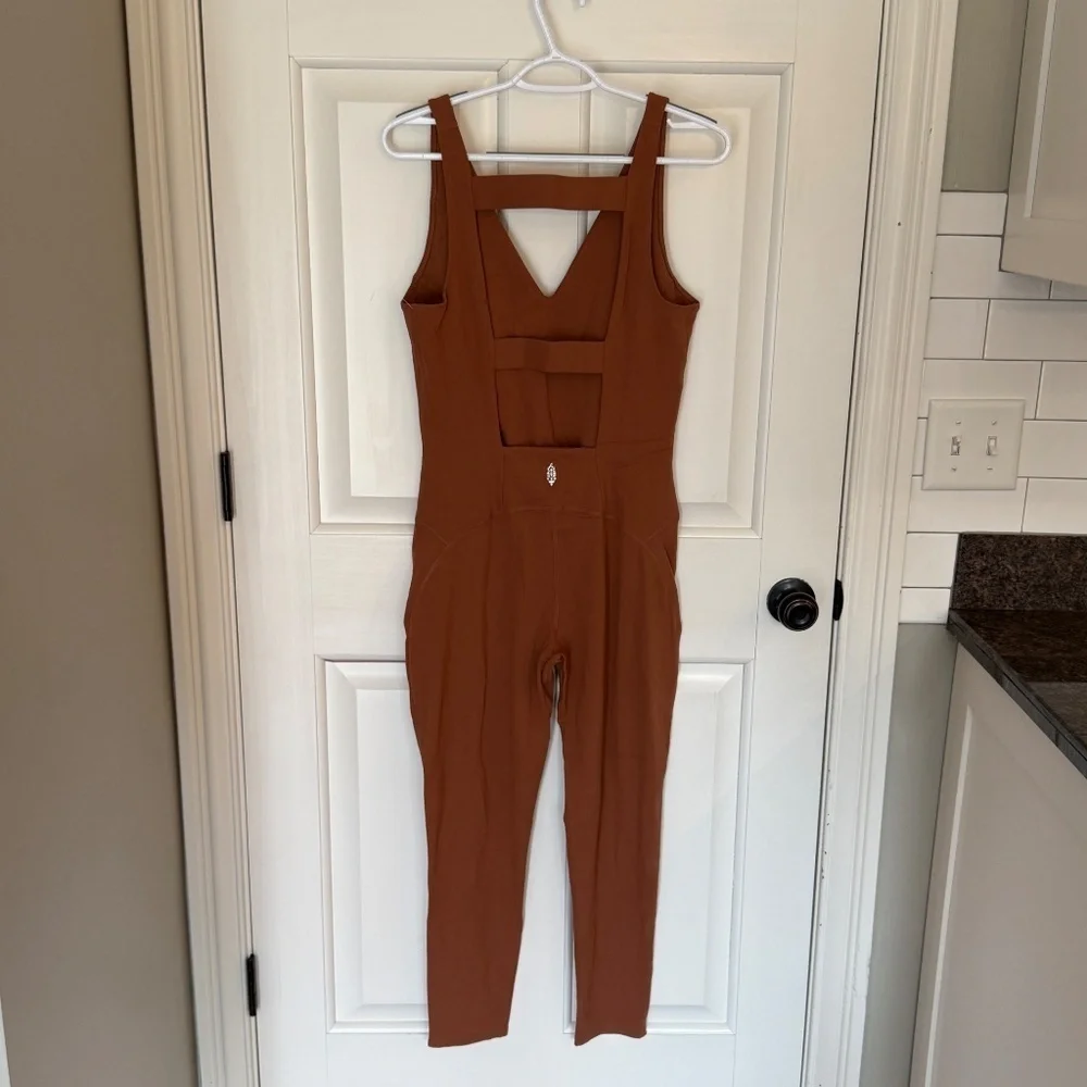 New! Free Movemnt x Free People Never Better One-Piece Brown 45444